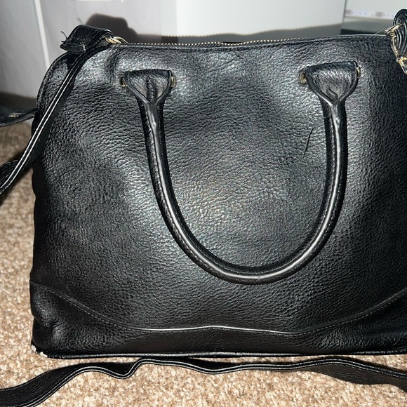 Steve Madden Black Satchel with Gold Accents - Picture 4 of 4